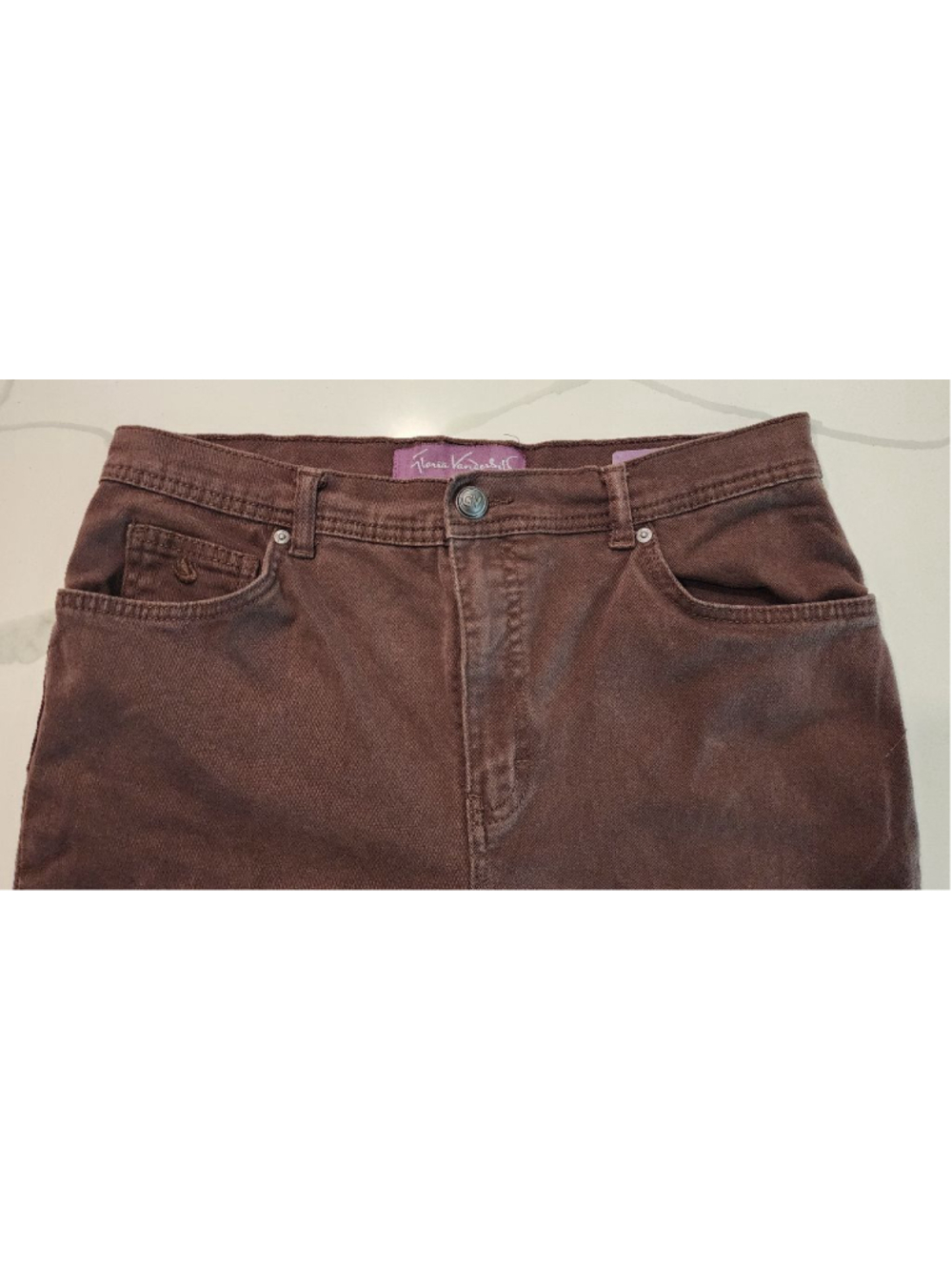 Gloria Vanderbilt Amanda Brown Stretch Jeans Pants Size 10 Womens Straight Leg - Picture 3 of 12